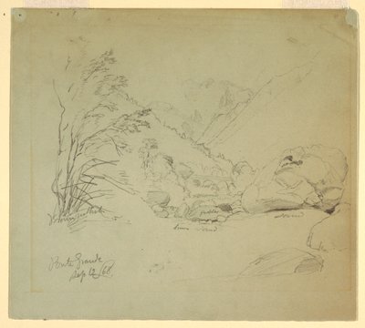 Tal mit einer Brücke nahe Macugnaga, 12. September 1868 von Frederic Edwin Church