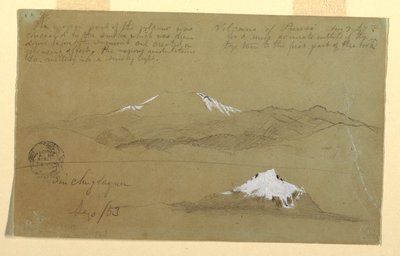 Ansichten des Puresé-Vulkans, Kolumbien und des Mt. Sincholagua, Ecuador, 9. August und September 1853 von Frederic Edwin Church