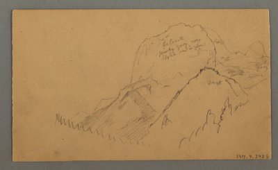 Zeichnung, Bewaldete Gipfel, 27. Juli 1868 von Frederic Edwin Church