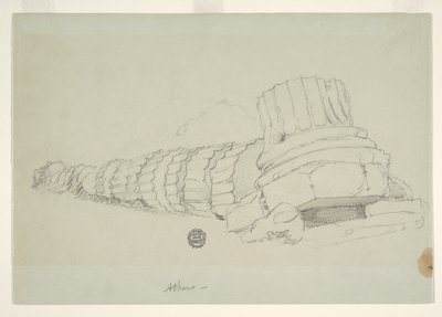 Gefallene Säule des Tempels des Olympischen Zeus, Athen von Frederic Edwin Church