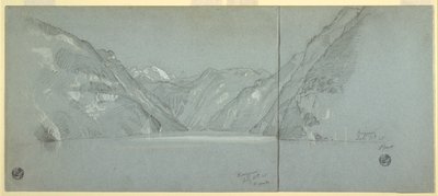 Blick auf den Königssee mit dem Falkenstein, bei Berchtesgaden, Bayern, Deutschland, Teil 2 von Frederic Edwin Church