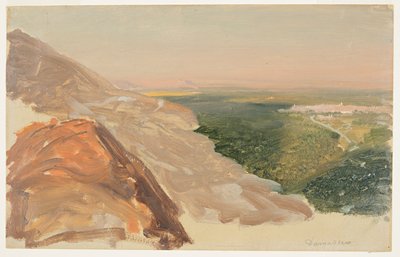 Ansicht einer Ebene mit Damaskus, Syrien, von den Bergen aus von Frederic Edwin Church