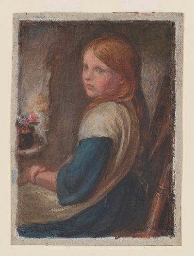 Studie eines sitzenden jungen Mädchens, ca. 1870 von Frederic James Shields