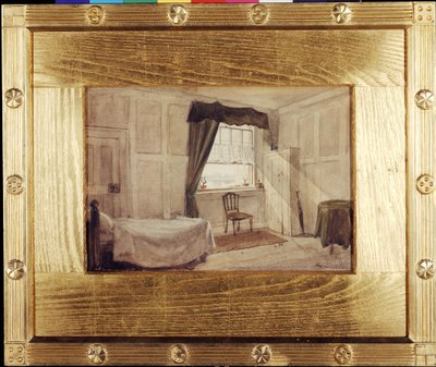 William Blakes Arbeits- und Sterbezimmer, um 1880 von Frederic James Shields