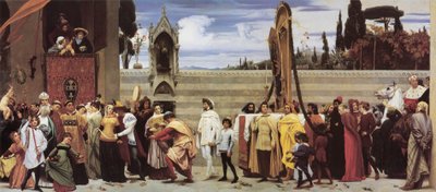 Cimabues gefeierte Madonna wird in Prozession durch die Straßen von Florenz getragen von Frederic Leighton