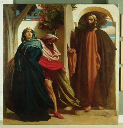 Jezebel und Ahab treffen auf Elia, ca. 1862-3 von Frederic Leighton