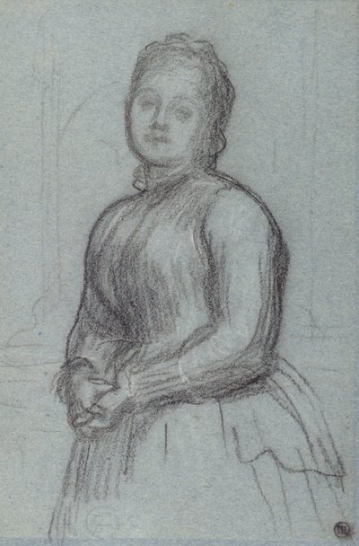 Studie für das Porträt von Hannah, Gräfin von Rosebery, ca. 1880 (Kreide auf Papier) von Frederic Leighton