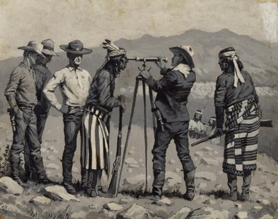 Durch das Teleskop schauen von Frederic Remington