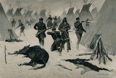 Die Niederlage von Crazy Horse von Frederic Remington