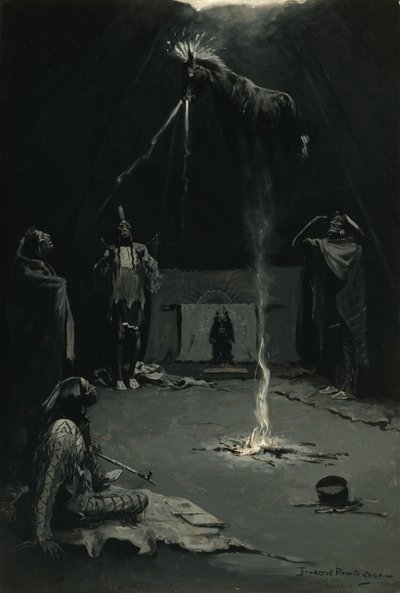 Der Gang des Medizin-Pferdes (Indianischer Feuergott) 1897 von Frederic Remington