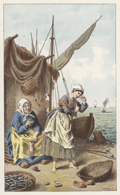 Muschelfischen von Frederic Theodore (after) Lix