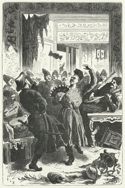 Feier eines Festes im mongolischen China (Gravur) von Frederic Theodore (after) Lix