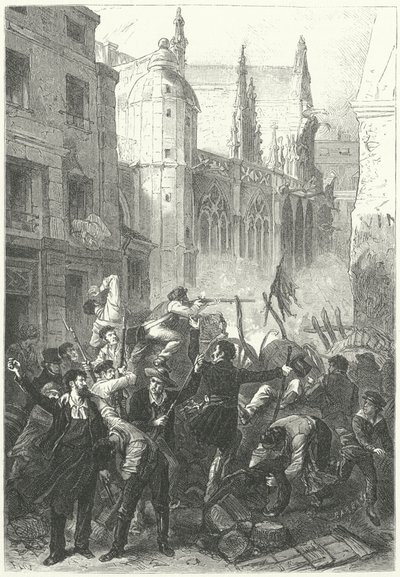 Juniaufstand, Revolution von 1848, Paris (Stich) von Frederic Theodore (after) Lix