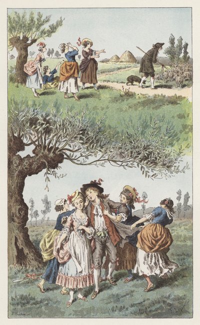 Wir waren drei Mädchen von Frederic Theodore (after) Lix