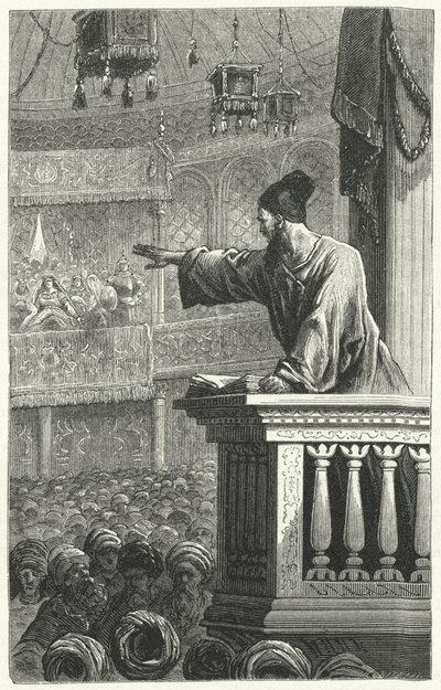 Ein Imam liest aus dem Koran von Frederic Theodore Lix