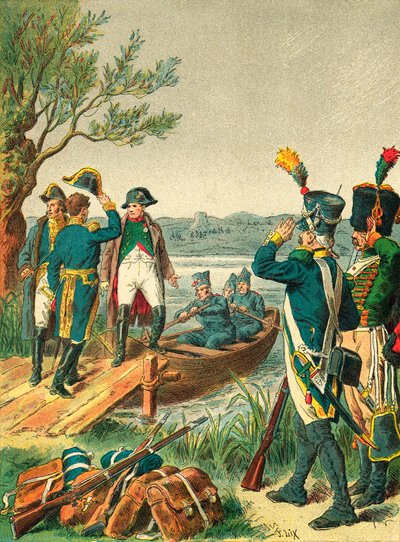 Napoleon und Massena auf der Insel Lobau von Frederic Theodore Lix