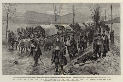 Der Krieg zwischen Serbien und Bulgarien, der serbische Rückzug auf Nisch, 26. November von Frederic Villiers