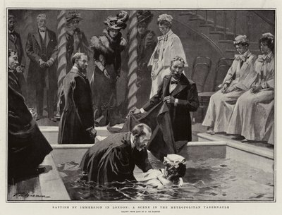 Taufe durch Untertauchen in London, eine Szene im Metropolitan Tabernacle von Frederic de Haenen