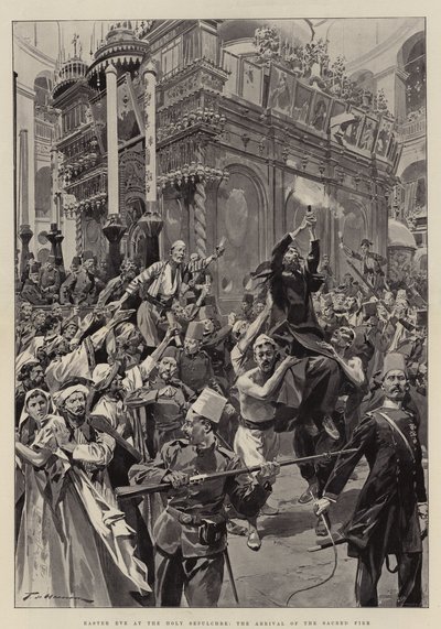 Ostersamstag am Heiligen Grab, die Ankunft des Heiligen Feuers von Frederic de Haenen