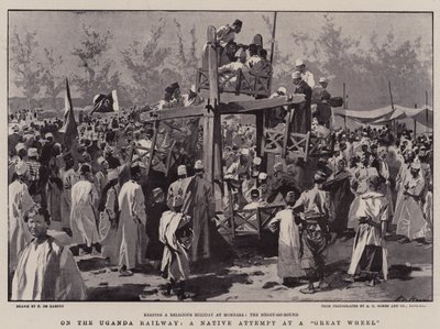 Auf der Uganda-Eisenbahn, ein einheimischer Versuch eines großen Rades von Frederic de Haenen