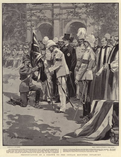 Übergabe einer Fahne an die Ceylon Mounted Infantry von Frederic de Haenen