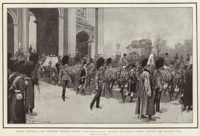 Königin Victorias letzter Weg durch London, der Sarg auf der Lafette passiert den Marble Arch von Frederic de Haenen