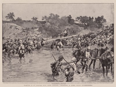 Ein 4,7-Marinegeschütz in Aktion bringen, Überquerung einer Furt bei Paardeberg von Frederic de Haenen