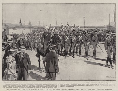 Die Ankunft der New South Wales Lancers in Kapstadt, Verlassen des Kais zum Bahnhof von Frederic de Haenen