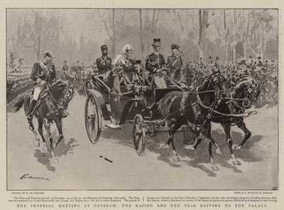 Das Kaiserliche Treffen in Potsdam, der Kaiser und der Zar fahren zum Palast von Frederic de Haenen
