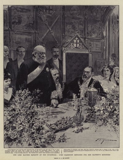 Das Bankett des Lord Mayor in der Guildhall, Lord Salisbury antwortet für die Minister Ihrer Majestät von Frederic de Haenen