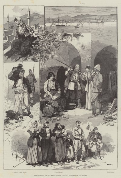 Die Frage der Beibehaltung Zyperns, Skizzen auf der Insel von Frederic de Haenen