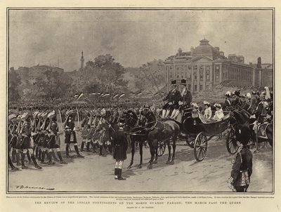 Die Überprüfung der indischen Kontingente auf der Horse Guards Parade, der Vorbeimarsch der Königin von Frederic de Haenen