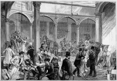 Ansicht des Ateliers für die Herstellung und Montage der Wachsfiguren des Musée Grévin in Paris von Frederic de Haenen
