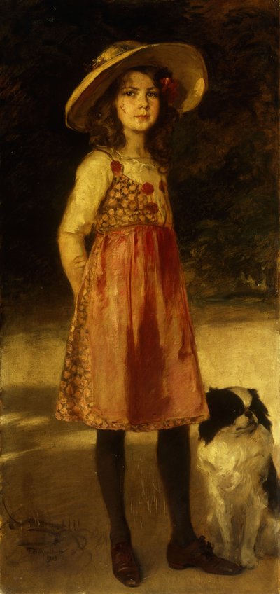 Porträt der Tochter des Künstlers, Hilde, 1913 von Frederich August Kaulbach