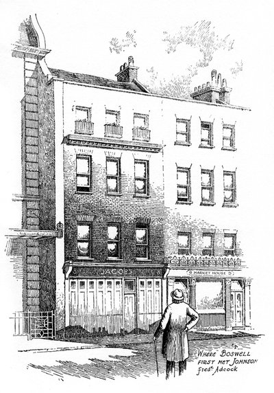 Wo James Boswell Dr. Johnson zum ersten Mal traf, London, 1912 von Frederick Adcock