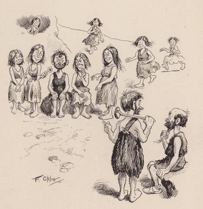Unsere antediluvianen Vorfahren von F Opper: Nummer Sechsundvierzig (Lithografie) von Frederick Burr Opper
