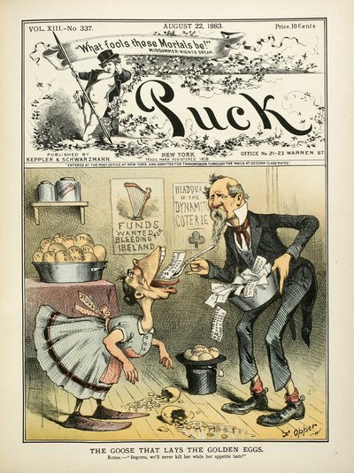 Die Gans, die goldene Eier legt, Puck, Titelseite, 22. August von Frederick Burr Opper