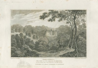Beaudesert Halle und Park: Gravur, undatiert [ca. 1830] von Frederick Calvert