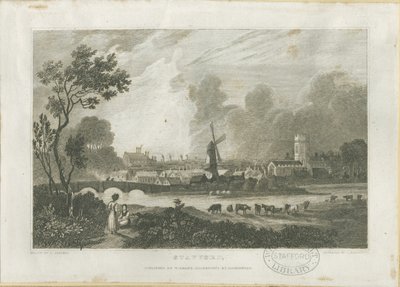 Stafford - Südwestansicht: Gravur, undatiert [ca. 1830] von Frederick Calvert