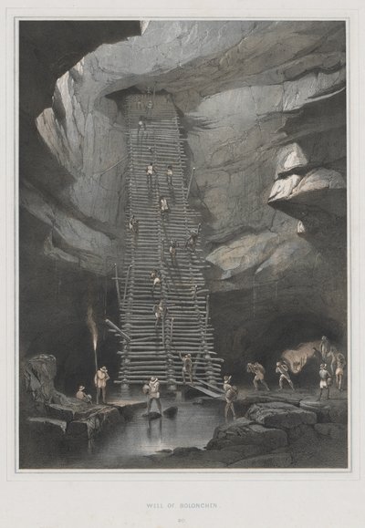 Ansichten antiker Monumente in Zentralamerika, Chiapas und Yucatan, Pl. 20: Brunnen von Bolonchen von Frederick Catherwood