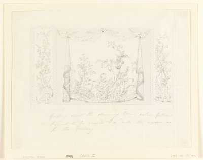 Der Royal Pavilion, Brighton, Blaues (Süd) Zeichenzimmer, Vorgeschlagene Wanddekoration, ca. 1820 von Frederick Crace