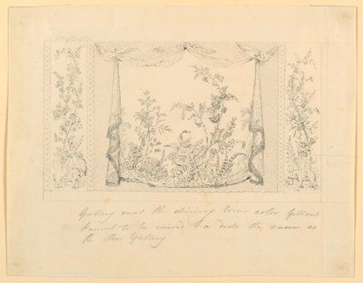 Der Royal Pavilion, Brighton, Blaues (Süd) Zeichenzimmer, Vorgeschlagene Wanddekoration, ca. 1820 von Frederick Crace