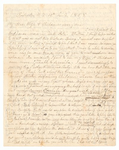 Brief von John Brown und Frederick Douglass an Browns Frau und Kinder, 30. Januar 1858 von Frederick Douglass