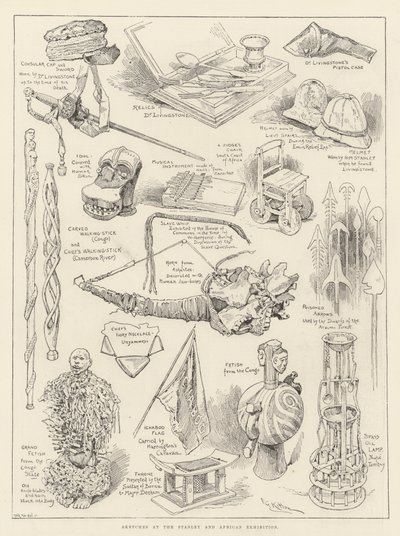 Skizzen bei der Stanley und Afrika Ausstellung von Frederick George Kitton