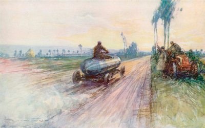 Jenatzys Jamais Contente schlägt den Weltgeschwindigkeitsrekord im Jahr 1899 von Frederick Gordon (after) Crosby