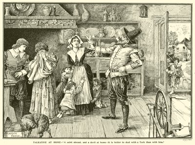 Der Schwätzer zu Hause (Gravur) von Frederick Hurten Rhead