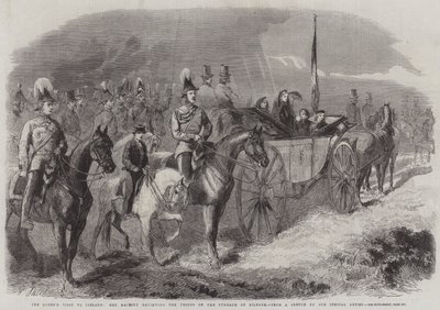 Der Besuch der Königin in Irland, Ihre Majestät überprüft die Truppen auf dem Curragh von Kildare von Frederick John Skill