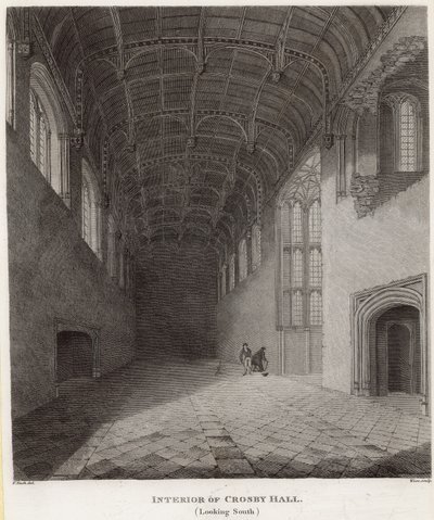 Innenraum von Crosby Hall, Blick nach Süden von Frederick Nash