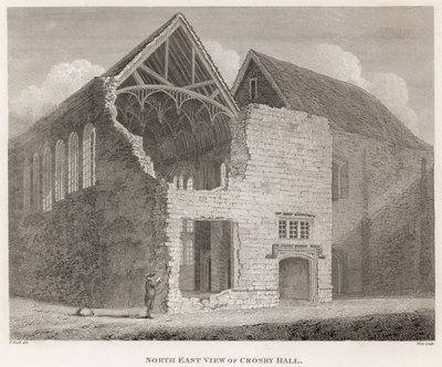 Nordostansicht von Crosby Hall von Frederick Nash