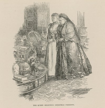 Die Königin wählt Weihnachtsgeschenke aus von Frederick Pegram